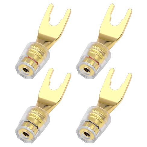 XMSJSIY Y Spade Plug 4mm Banana Female Plug Connector Black & Red U Fork in Kuwait