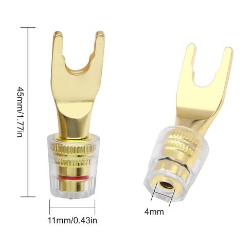 XMSJSIY Y Spade Plug 4mm Banana Female Plug Connector Black & Red U Fork in Kuwait