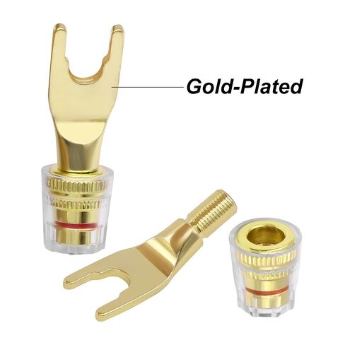XMSJSIY Y Spade Plug 4mm Banana Female Plug Connector Black & Red U Fork in Kuwait