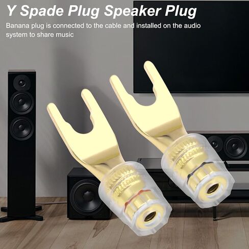 XMSJSIY Y Spade Plug 4mm Banana Female Plug Connector Black & Red U Fork in Kuwait