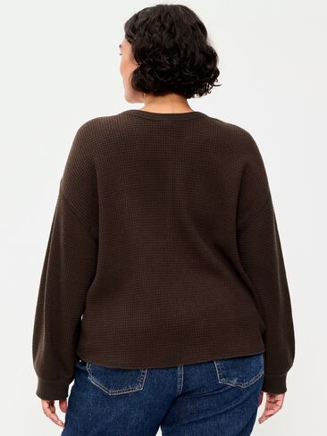 Old Navy Long-Sleeve Crew-Neck Henley T-Shirt - Black Coffee in Kuwait