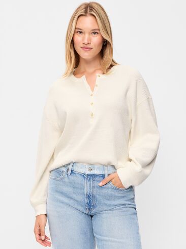 Old Navy Long-Sleeve Crew-Neck Henley T-Shirt - Sea Salt in Kuwait