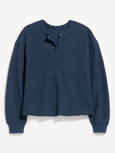 Old Navy Long-Sleeve Crew-Neck Henley T-Shirt - Gothic Blue in Kuwait