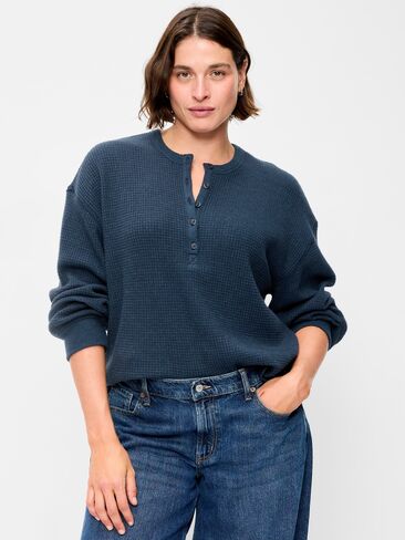 Old Navy Long-Sleeve Crew-Neck Henley T-Shirt - Gothic Blue in Kuwait