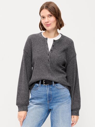 Old Navy Long-Sleeve Crew-Neck Henley T-Shirt - Dark Gray in Kuwait