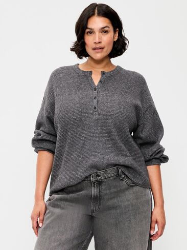 Old Navy Long-Sleeve Crew-Neck Henley T-Shirt - Dark Gray in Kuwait