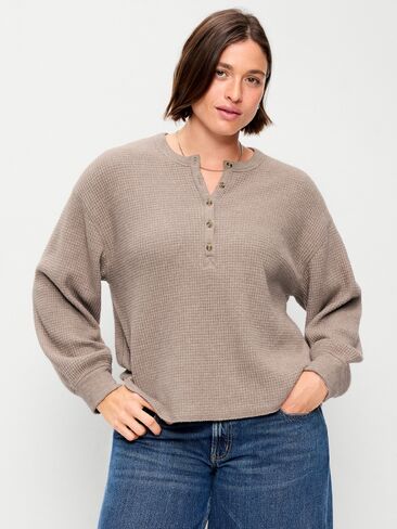 Old Navy Long-Sleeve Crew-Neck Henley T-Shirt - Mushroom in Kuwait