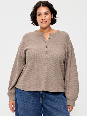 Old Navy Long-Sleeve Crew-Neck Henley T-Shirt - Mushroom in Kuwait