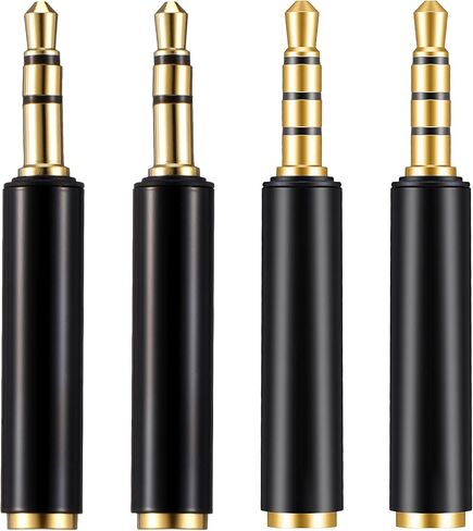 4 Pack 3.5mm TRS to TRRS Adapter, Microphone Audio Converter TRRS to TRS Adapter for Cameras Computer in Kuwait