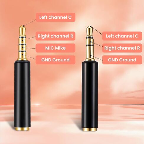 4 Pack 3.5mm TRS to TRRS Adapter, Microphone Audio Converter TRRS to TRS Adapter for Cameras Computer in Kuwait