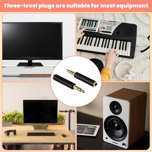 4 Pack 3.5mm TRS to TRRS Adapter, Microphone Audio Converter TRRS to TRS Adapter for Cameras Computer in Kuwait