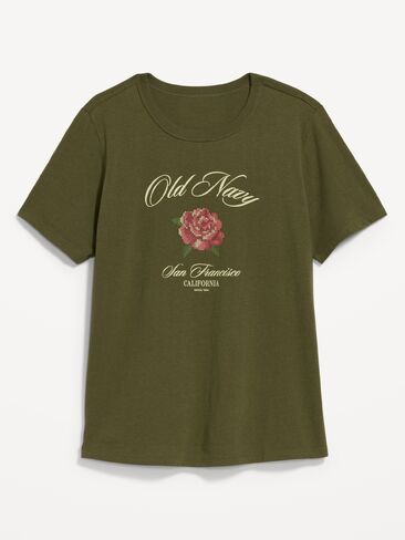 تي شيرت Old Navy EveryWear برقبة دائرية وشعار الماركة - Hearthwood in Kuwait