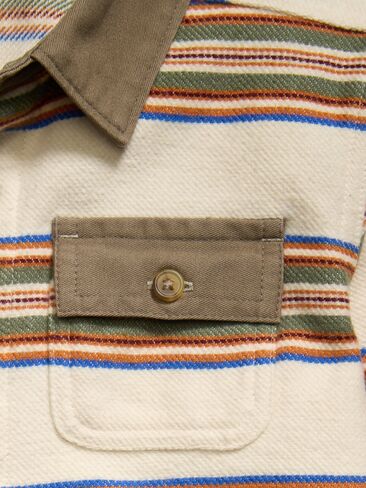 Old Navy Long-Sleeve Utility Pocket Shirt for Toddler Boys - Tonal Stripe in Kuwait