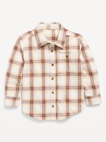Old Navy Long-Sleeve Plaid Flannel Shirt for Toddler Boys - Creme De La Creme in Kuwait