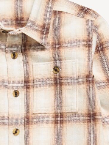 Old Navy Long-Sleeve Plaid Flannel Shirt for Toddler Boys - Creme De La Creme in Kuwait