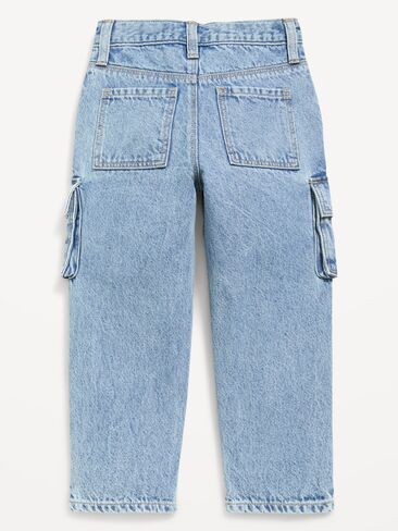 Old Navy Super Baggy Barrel-Leg Cargo Jeans for Toddler Boys - Light Wash in Kuwait