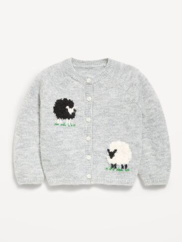 Old Navy Graphic Cardigan Sweater for Toddler Girls - Medium Gray Heather in Kuwait