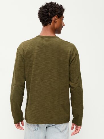 Old Navy Long-Sleeve Slub Knit T-Shirt - Jurassic Green in Kuwait