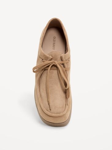 Old Navy Faux-Suede Lace-Up Derby Boots for Women - Chestnut in Kuwait