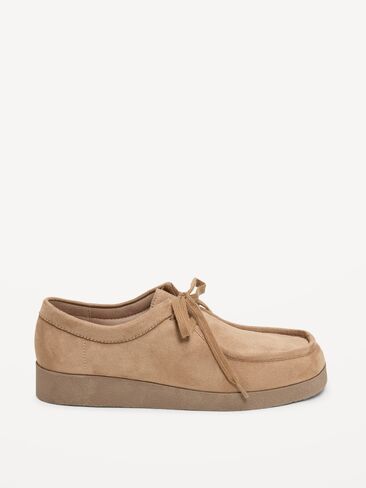 Old Navy Faux-Suede Lace-Up Derby Boots for Women - Chestnut in Kuwait