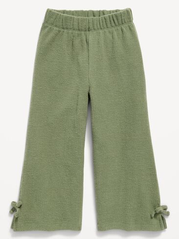 Old Navy Cozy Ribbed Wide-Leg Pants for Toddler Girls - Olive Through This in Kuwait