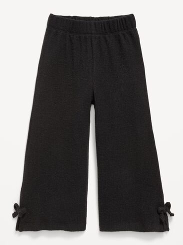 Old Navy Cozy Ribbed Wide-Leg Pants for Toddler Girls - Black Jack in Kuwait