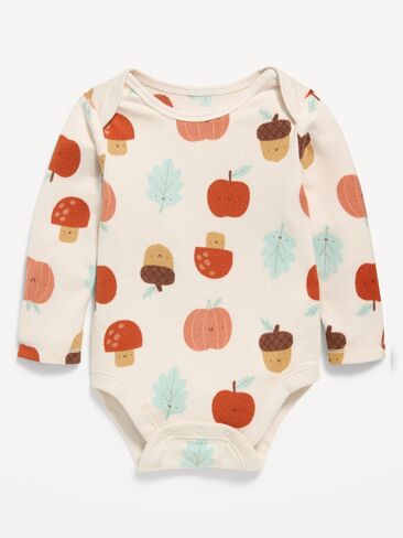 Old Navy SoftMode Printed Long-Sleeve Bodysuit for Baby - Autumn in Kuwait