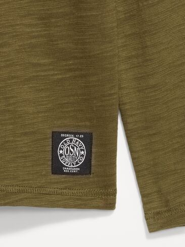 Old Navy Long-Sleeve Slub-Knit Henley T-Shirt - Jurassic Green in Kuwait