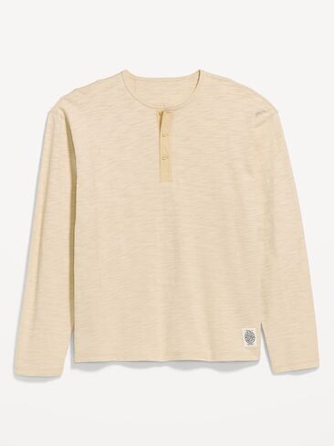 Old Navy Long-Sleeve Slub-Knit Henley T-Shirt - Melted Butter in Kuwait