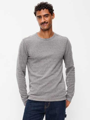 Old Navy Crew-Neck Waffle T-Shirt - Heather Grey in Kuwait