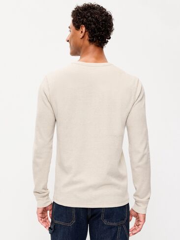 Old Navy Crew-Neck Waffle T-Shirt - Oatmeal in Kuwait