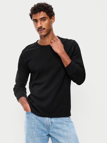 Old Navy Crew-Neck Waffle T-Shirt - Black Jack in Kuwait