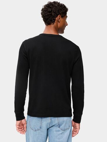 Old Navy Crew-Neck Waffle T-Shirt - Black Jack in Kuwait