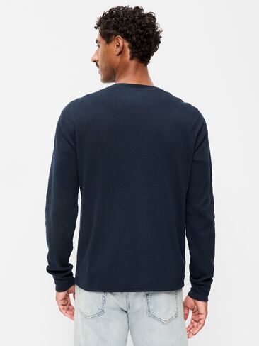Old Navy Long-Sleeve Waffle Henley T-Shirt - In the Navy in Kuwait