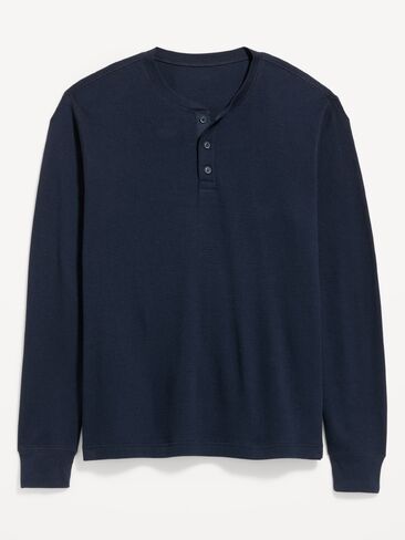 Old Navy Long-Sleeve Waffle Henley T-Shirt - In the Navy in Kuwait