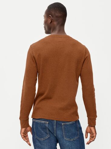 Old Navy Long-Sleeve Waffle Henley T-Shirt - Gingerade in Kuwait
