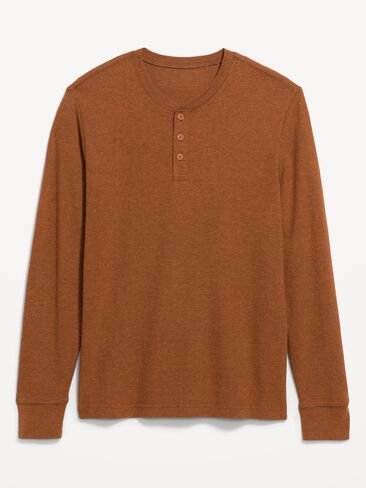 Old Navy Long-Sleeve Waffle Henley T-Shirt - Gingerade in Kuwait
