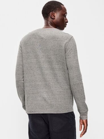 Old Navy Long-Sleeve Waffle Henley T-Shirt - Heather Gray in Kuwait