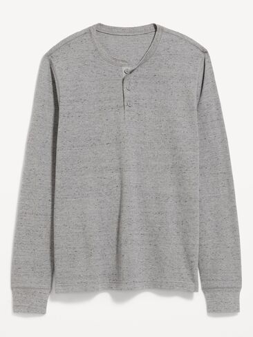 Old Navy Long-Sleeve Waffle Henley T-Shirt - Heather Gray in Kuwait