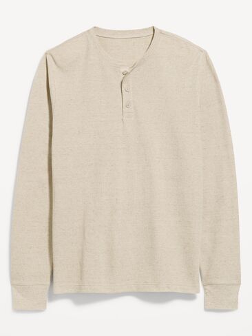 Old Navy Long-Sleeve Waffle Henley T-Shirt - Oatmeal in Kuwait