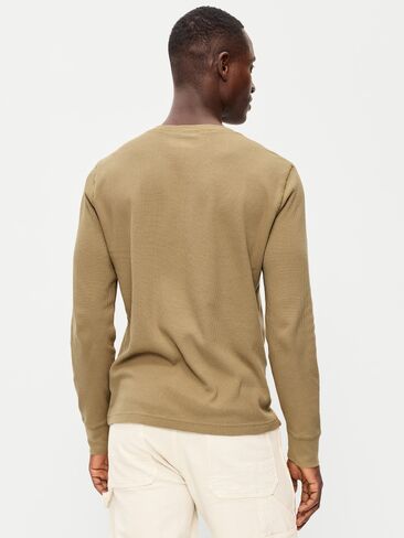 Old Navy Long-Sleeve Waffle Henley T-Shirt - Kicking Up Dust in Kuwait