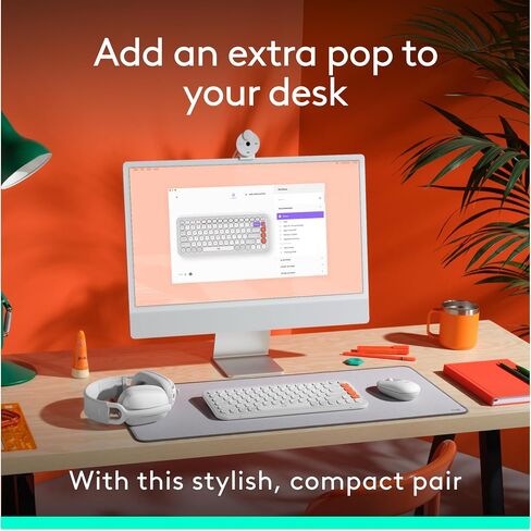 Logitech POP ICON Combo, Bluetooth Keyboard and Mouse Combo, Comfortable Typing, programmable Keys and Buttons, Quiet clicks, Easy-Switch up to 3 Devices - Off-White (Renewed) in Kuwait