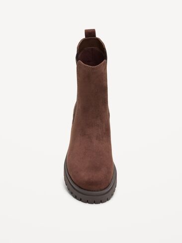 Old Navy Faux-Suede Chelsea Boots for Women - Cocoa in Kuwait