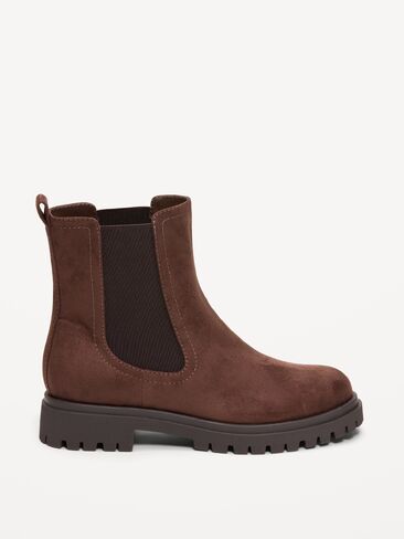 Old Navy Faux-Suede Chelsea Boots for Women - Cocoa in Kuwait