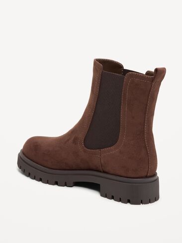 Old Navy Faux-Suede Chelsea Boots for Women - Cocoa in Kuwait
