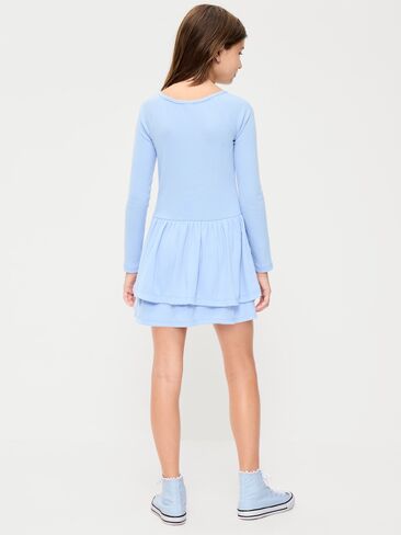 Old Navy Fitted Long-Sleeve Ruffled Dress for Girls - Periblue in Saudi Arabia
