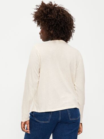Old Navy EveryWear Long-Sleeve Crew-Neck T-Shirt - Oatmeal Heather in Saudi Arabia