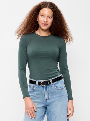 Old Navy Hug Double-Layer Crew-Neck Long-Sleeve Top - Cavernous in Kuwait