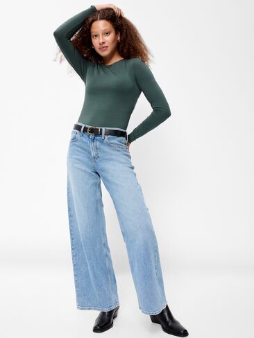 Old Navy Hug Double-Layer Crew-Neck Long-Sleeve Top - Cavernous in Kuwait