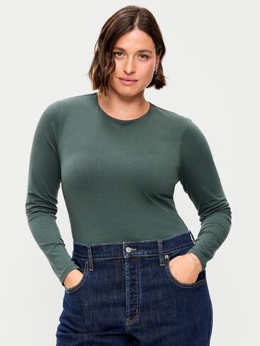 Old Navy Hug Double-Layer Crew-Neck Long-Sleeve Top - Cavernous in Kuwait